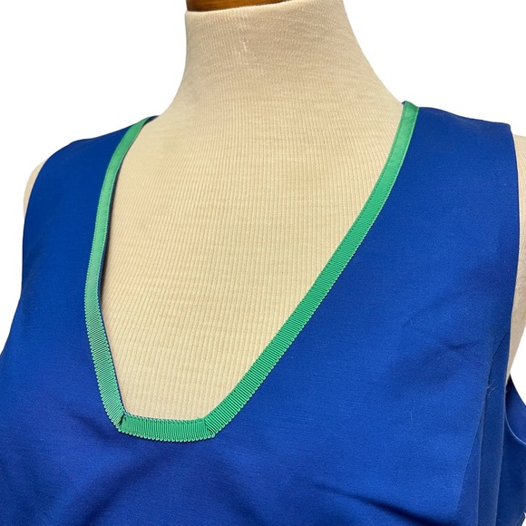 NWT ANNE KLEIN BLUE GREEN SHEATH TANK DRESS SUMMER WEDDING OCCASION WORK OFFICE - Picture 4 of 16